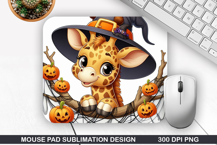 Giraffe Mouse Pad Sublimation, Halloween Mouse Pad PNG