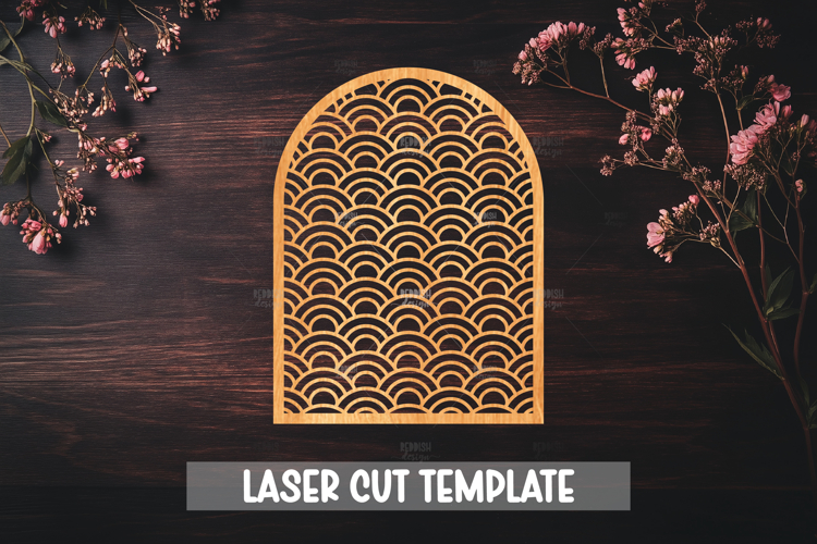 Arched Seigaiha Laser Cut Panel Template