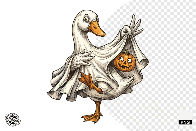 Halloween Ghost Goose PNG