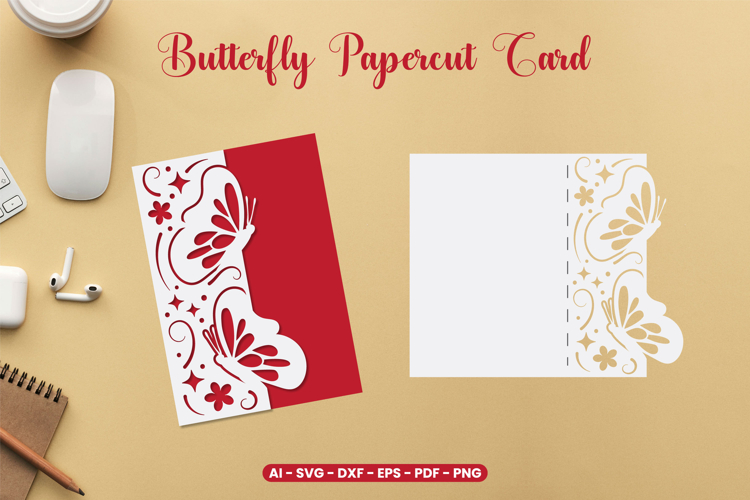 Butterfly Papercut Card SVG