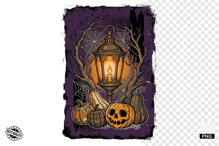Distressed Vintage Halloween Design Clipart