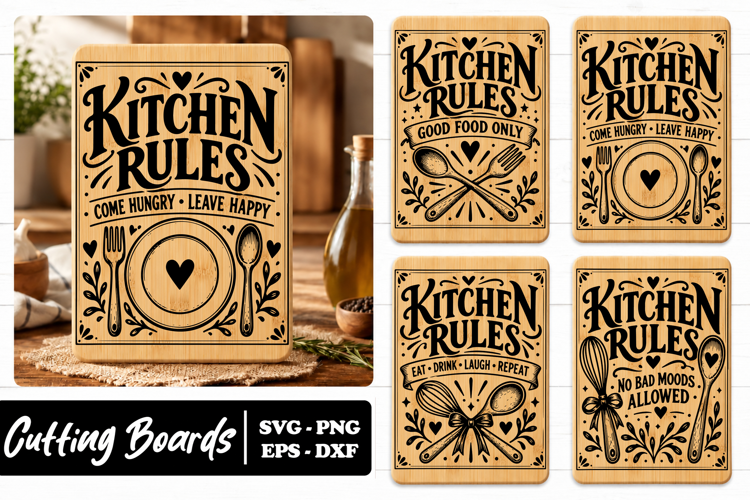 Kitchen Rules Cooking Sign SVG PNG