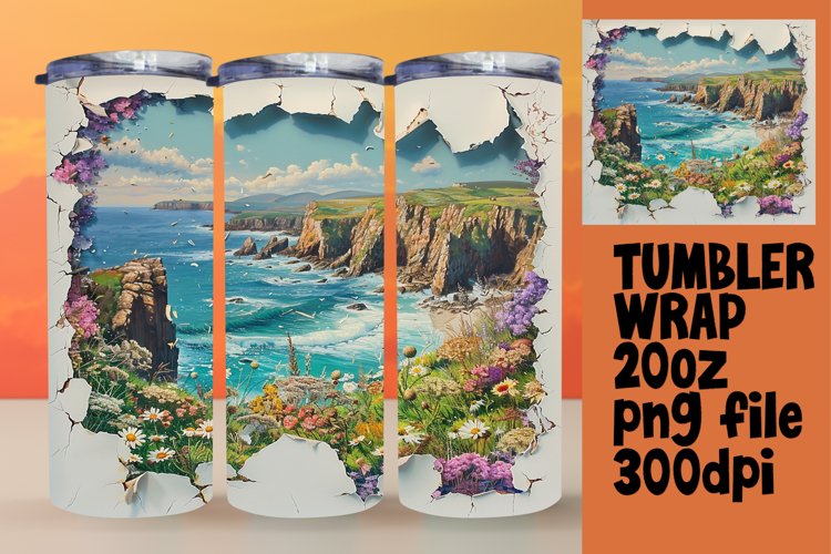 Mountain Escape 3D Tumbler Wrap - Sublimation