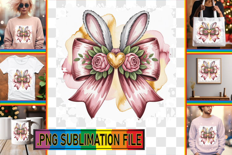 Stylish PNG Art for TSHIRTS, Easter Bow