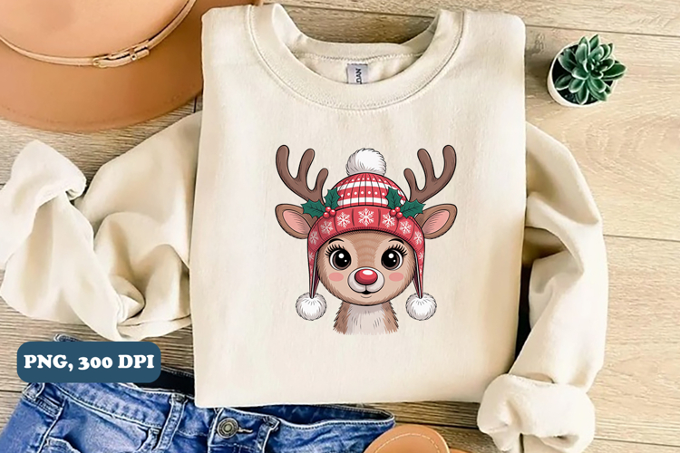 Yarn Crochet Christmas Reindeer Png sublimation