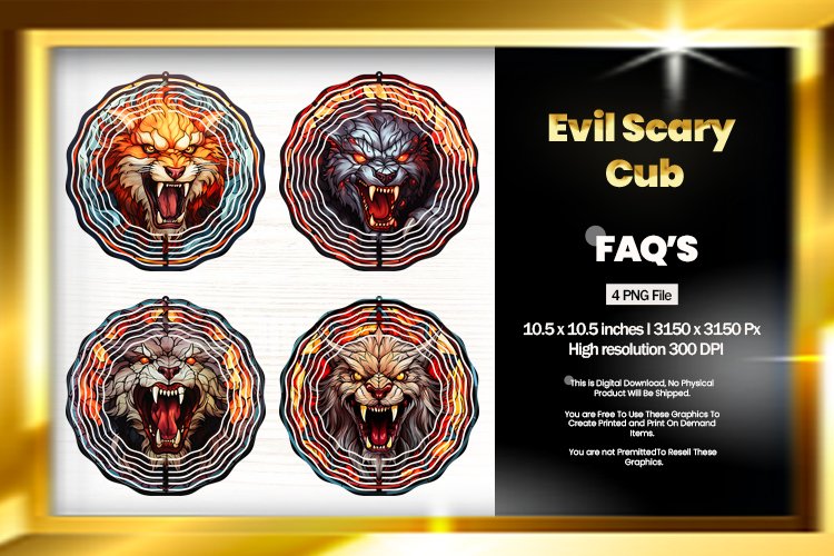 Evil Scary Cub Wind Spinner Sublimation - 04 Variation