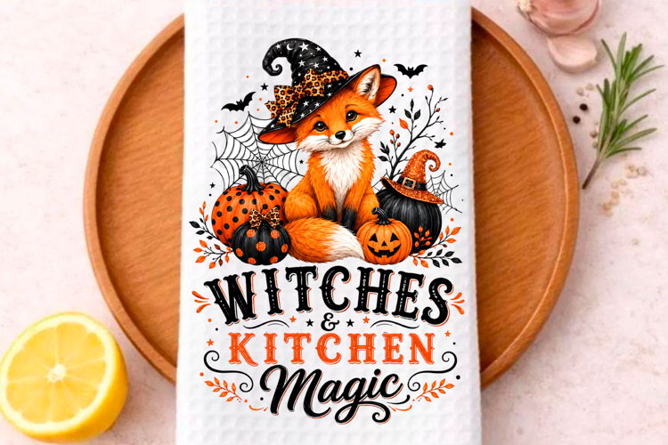 Witches Kitchen Magic Fox PNG Cute Halloween Sublimation