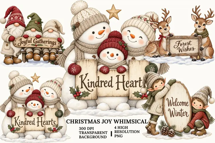 Christmas Gnome Kids PNG, Cozy Winter Sublimation Designs