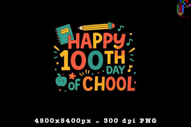 Happy 100th Day of School PNG