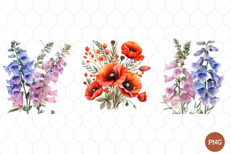 Watercolor Wildflowers Clipart