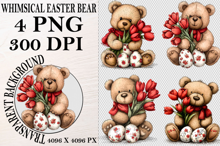 Whimsical Easter Bear Clipart Easter Bear png