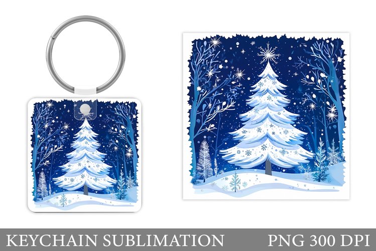 Christmas Tree Keychain. Christmas Keychain Sublimation