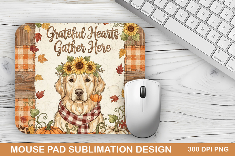 Grateful Hearts Mouse Pad Sublimation - Halloween Design