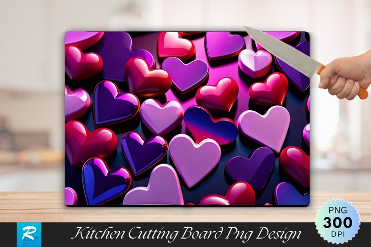 3D Heart Cutting Board Sublimation Design example image 1