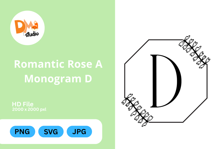 Romantic Rose Monogram Art