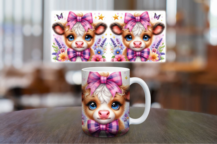 Mug Wrap Sublimation - baby cow