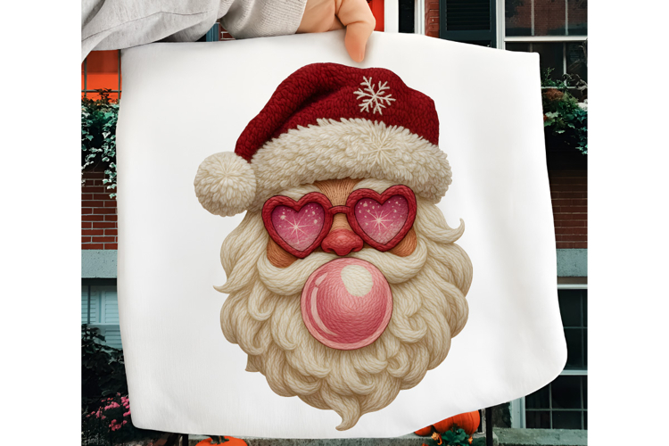 Yarn Santa Png Crochet Yarn Christmas, Pink Santa Png, Santa