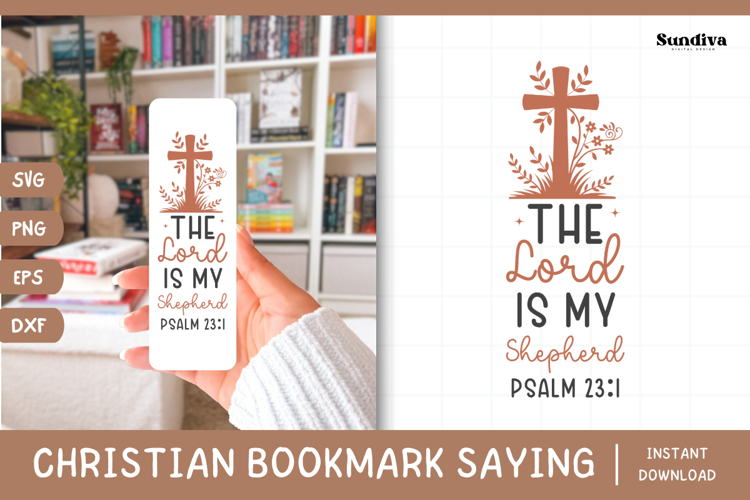 Christian Bookmark Saying SVG | The Lord Is My Shepherd