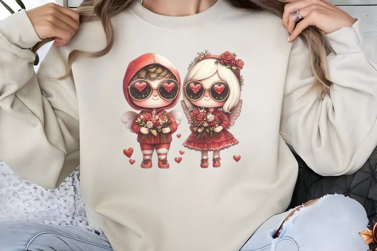 Couple Cupid For Valentine Clipart PNG