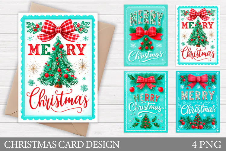 Christmas Card Printable. Christmas Tree Card Design