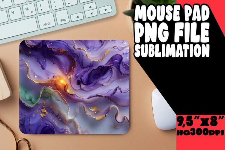 Unique 3D Marble Flower Sublimation Mouse Pad Design