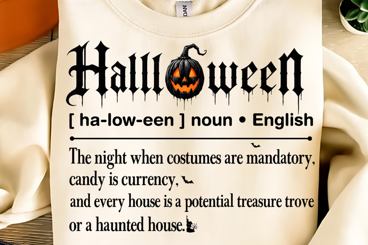 Halloween Words PNG, Halloween Definition Print PNG, Spooky