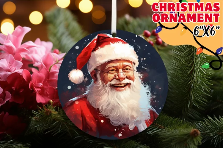 Merry Mikolajs: Festive Sublimation Circle Art