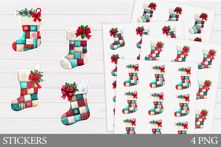 Christmas Stocking Sticker. Christmas Sticker Printable example image 1