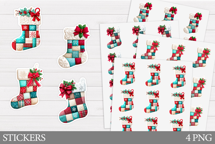 Christmas Stocking Sticker. Christmas Sticker Printable