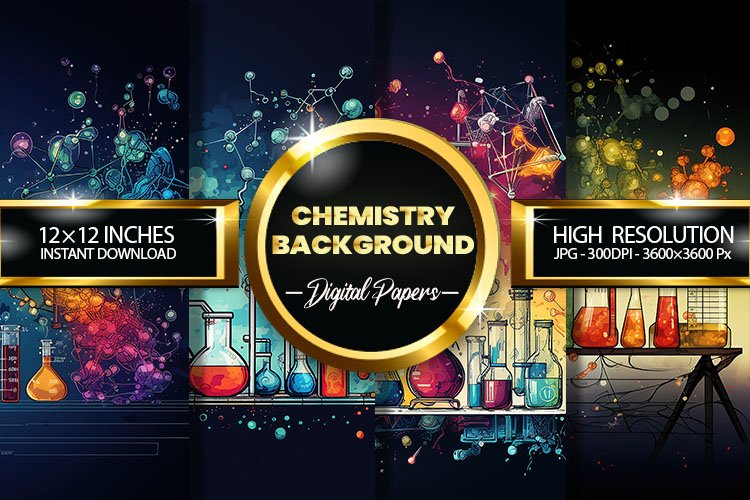 Chemistry Background Digital Papers - 04 Variations example image 1