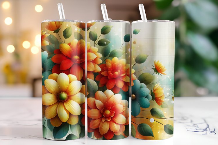 Flowers Tumbler Wrap | Sublimation | Tumblers