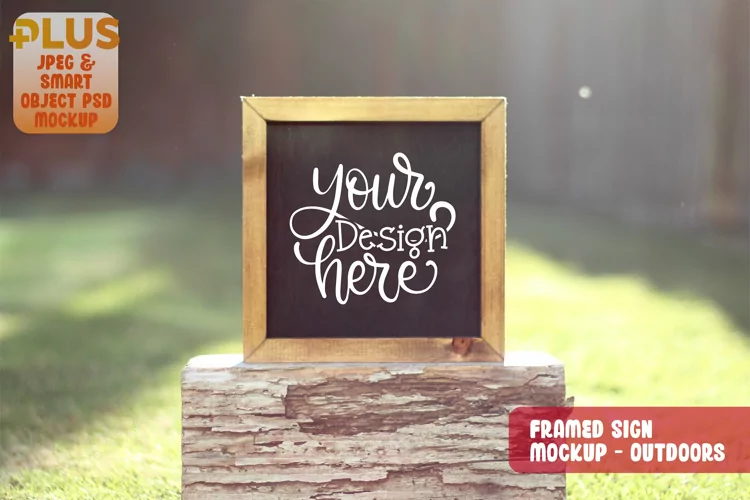 Square Sign Mockup - Outdoors - Camping