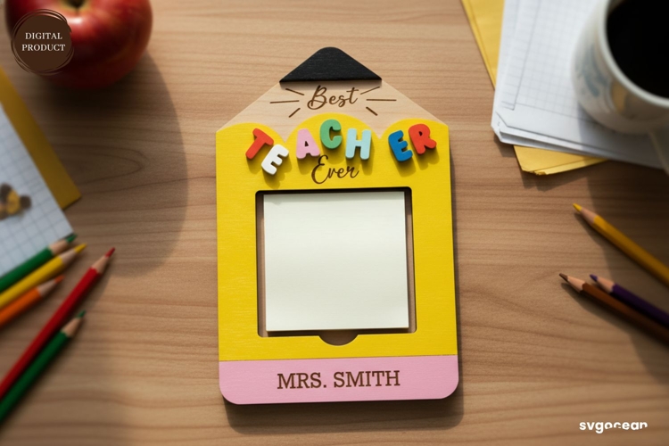 Pencil Note Pad Holder Laser Cut | Glowforge | Gift