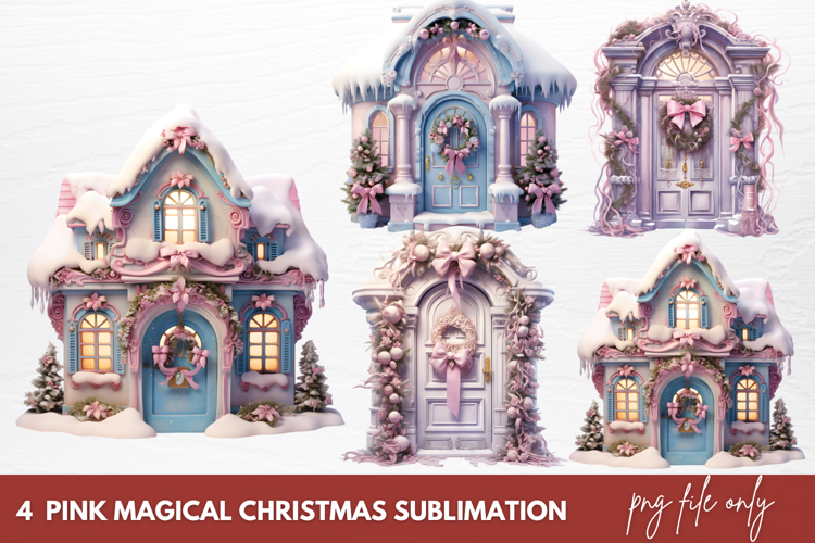 Pink Magical Christmas Sublimation Clipart
