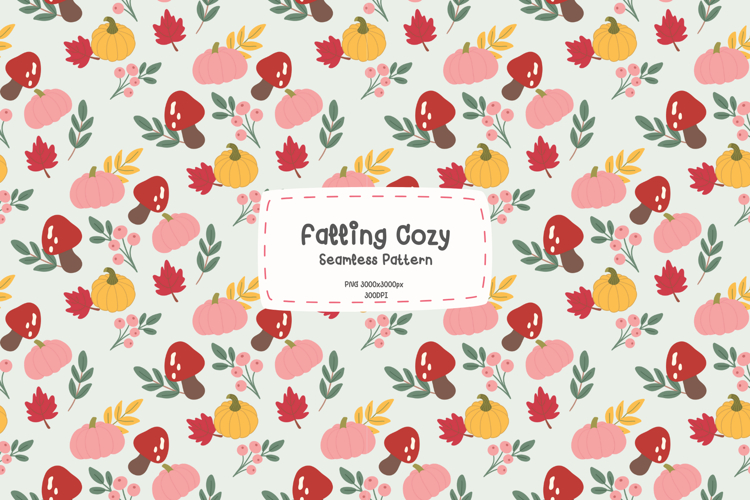 Falling Cozy Seamless Pattern