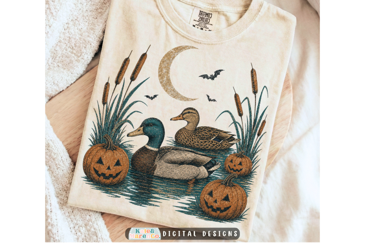 Vintage Halloween Mallard PNG | Retro Fall Duck PNG