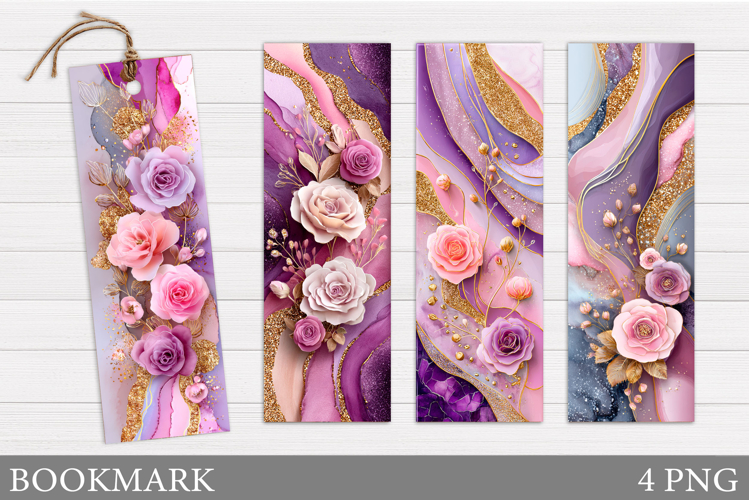 Roses Bookmark Design. Flowers Bookmark Sublimation