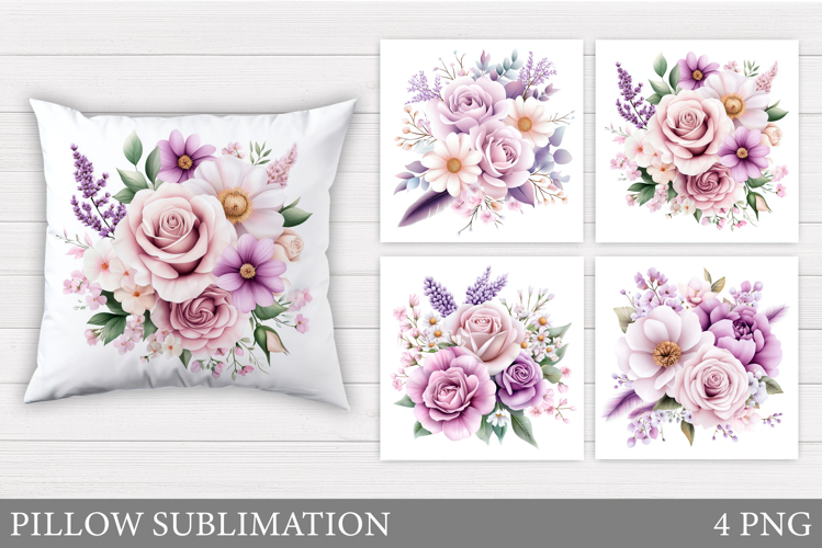 Roses Pillow Sublimation. Flowers Pillow Design