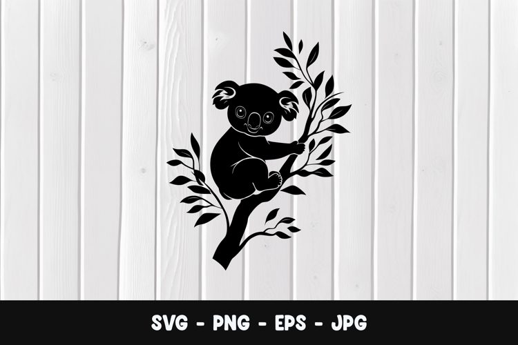Koala on Tree Branch SVG PNG
