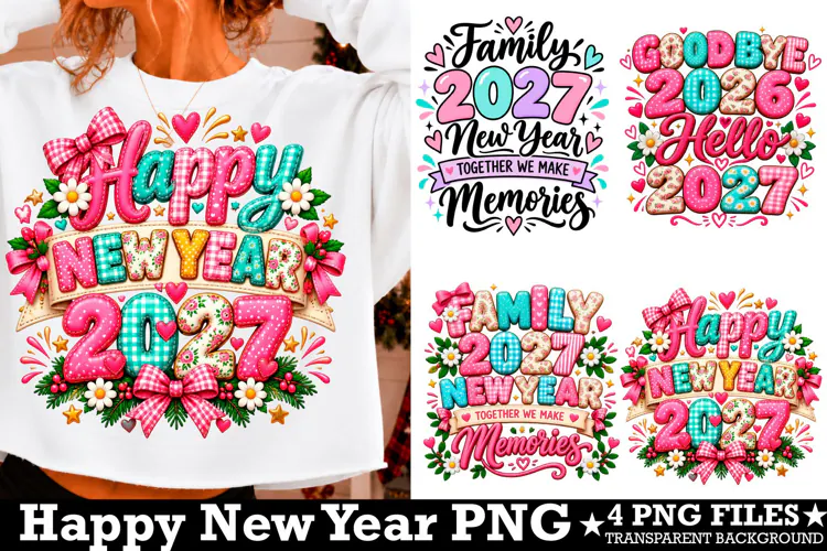 Trending Happy New Year 2027 PNG Sublimation Png
