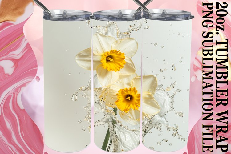 Tranquil Petals: 20oz Sublimation Tumbler Art example image 1