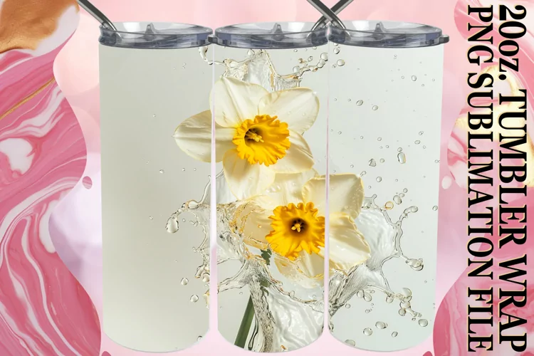 Tranquil Petals: 20oz Sublimation Tumbler Art