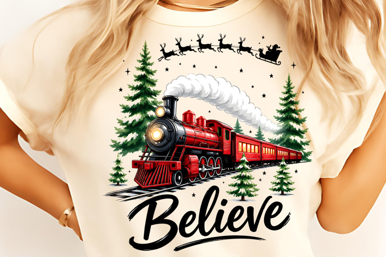 Believe North Pole Train PNG, Christmas PNG, Believe PNG