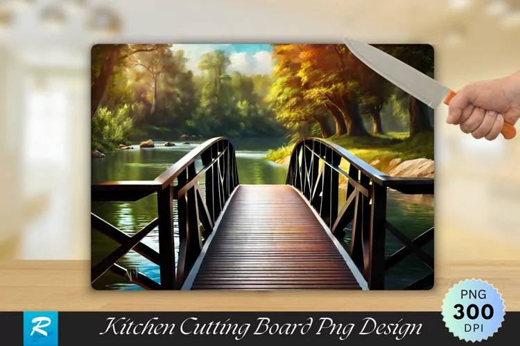Bridge On A River Cutting Cutting Board PNG Design