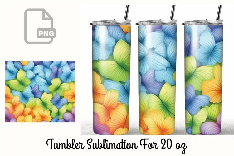 Butterfly Tumbler Wrap Sublimation