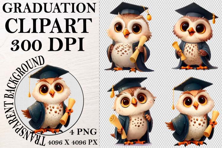 Whimsical Graduation Animal Clipart PNG, Graduation PNG