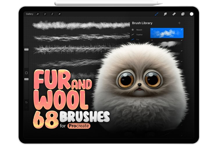 68 Procreate Realistic Fur and Wool Brushes