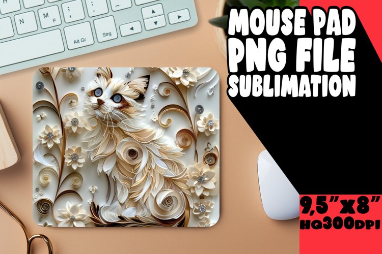 Whiskered Wonders 3D Mouse Pad - Cat Lover example image 1