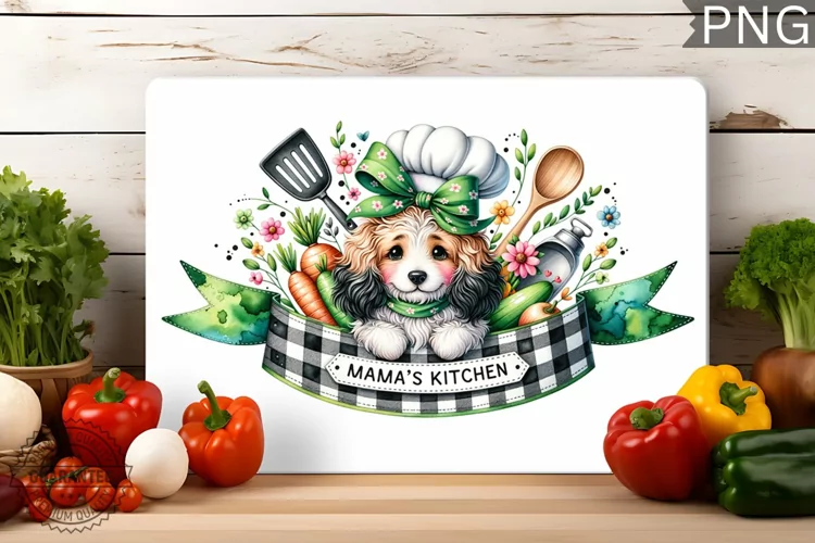 Mama's Kitchen Cutting Board Design, Mom Kitchen Sublimation