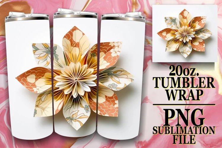3D Blossom Tumbler Wrap for 20oz Sublimation
